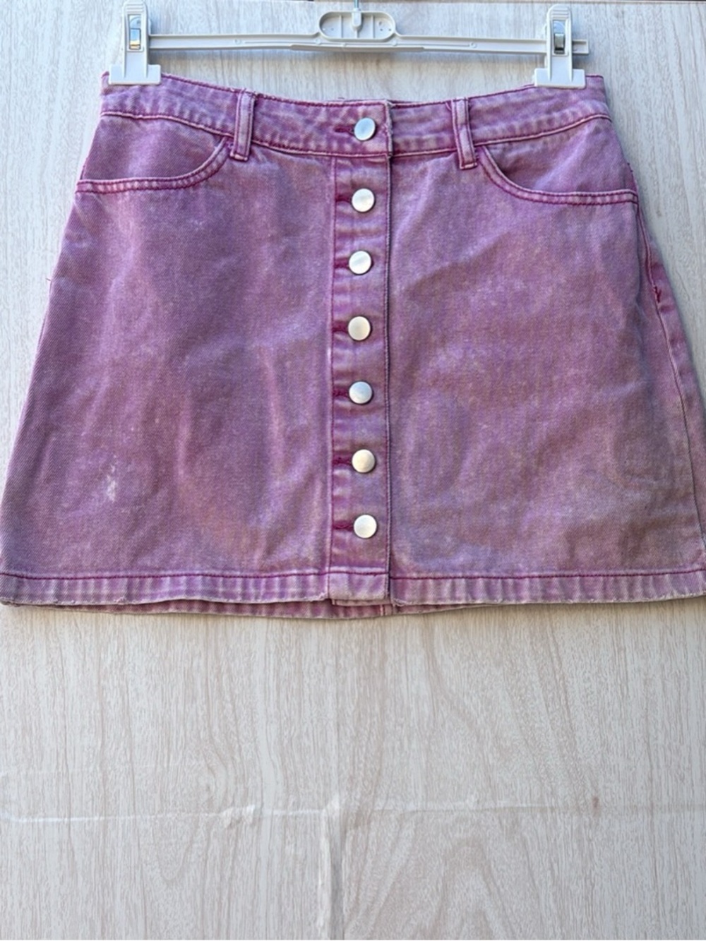 Source Unknown Dusty Pink Button-Front Mini Skirt